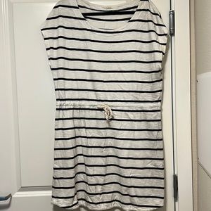 J. Crew Black & White Striped Dress Sz L